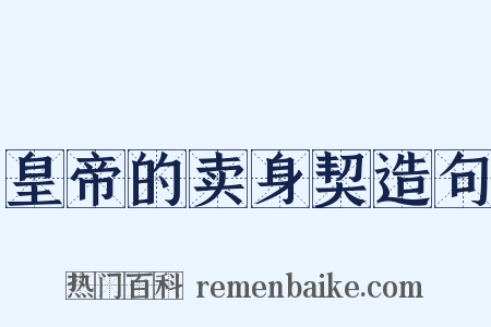 皇帝的卖身契造句是什么意思的图片